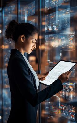 businesswomen check electronic documents digital documents virtual screen ar 916 job id a41ed7aa3d7b49948ddfd3304132a711 3